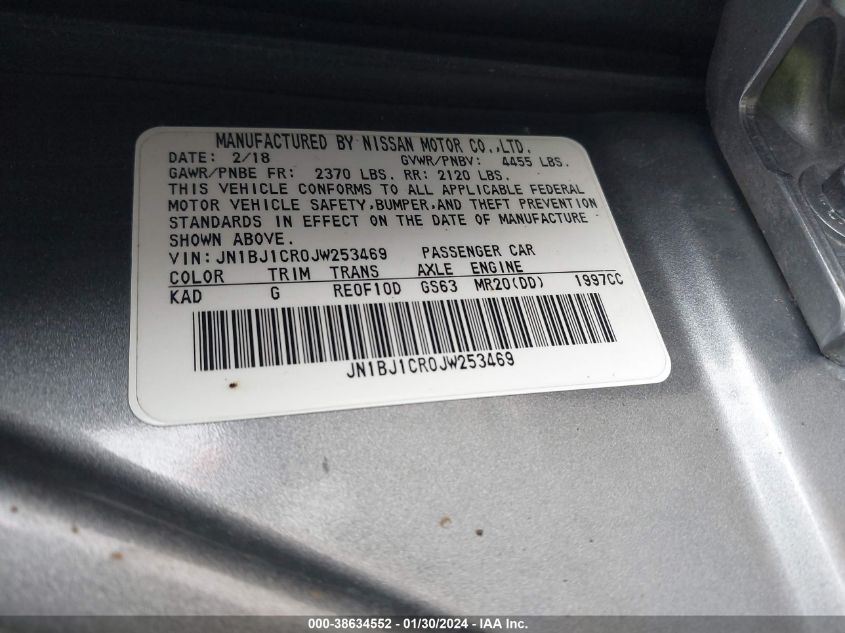2018 NISSAN ROGUE SPORT SV - JN1BJ1CR0JW253469
