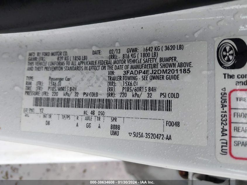 2013 FORD FIESTA SE - 3FADP4EJ2DM201185