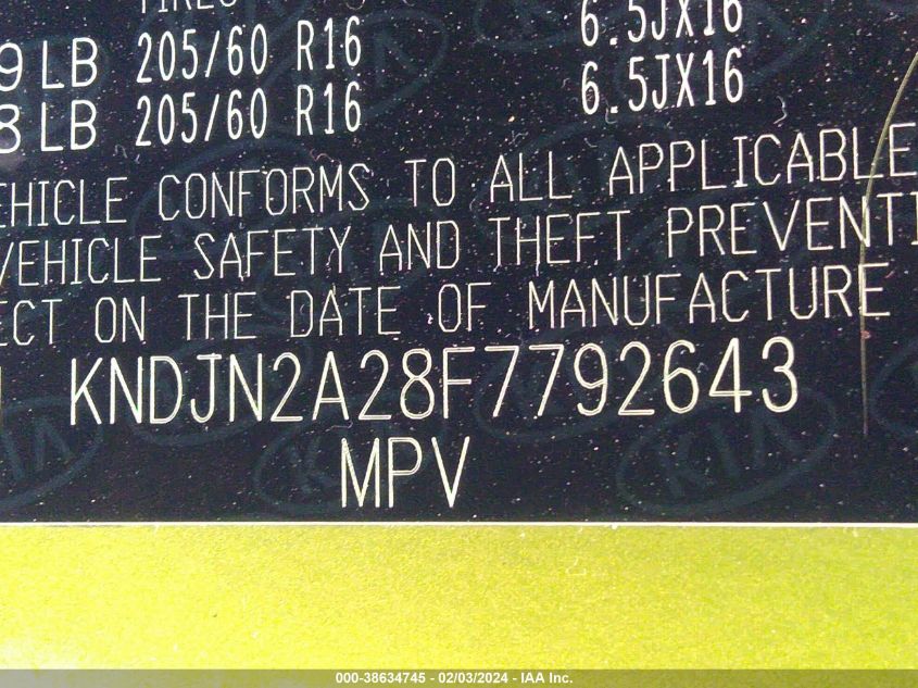 2015 KIA SOUL - KNDJN2A28F7792643