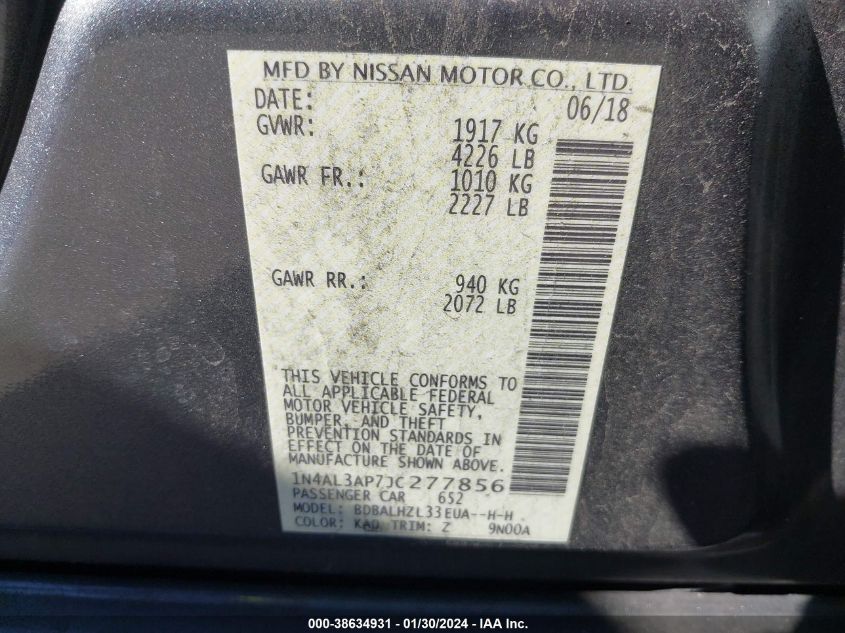 2018 NISSAN ALTIMA 2.5 SR - 1N4AL3AP7JC277856