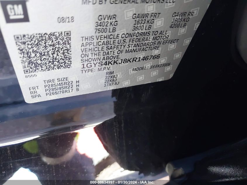 2019 CADILLAC ESCALADE ESV PLATINUM - 1GYS4KKJ8KR146766