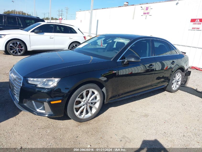 2019 AUDI A4 45 PREMIUM - WAUDNAF42KA096095