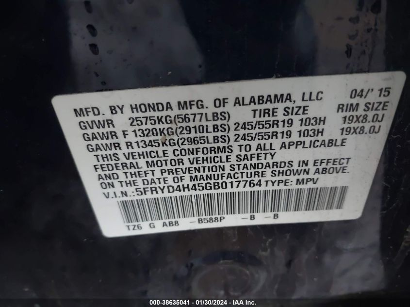 2016 ACURA MDX TECHNOLOGY - 5FRYD4H45GB017764