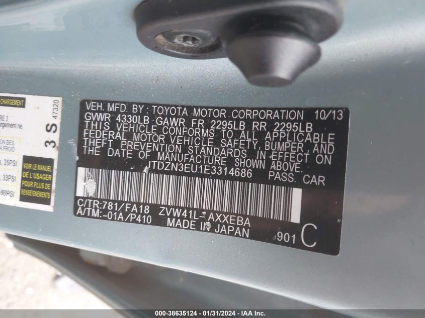 2014 TOYOTA PRIUS V TWO - JTDZN3EU1E3314686