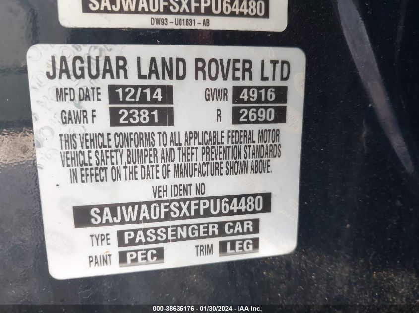 2015 JAGUAR XF 2.0T PREMIUM - SAJWA0FSXFPU64480