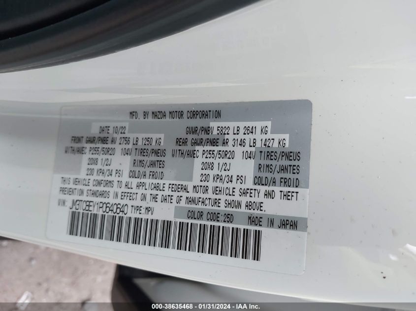2023 MAZDA CX-9 SIGNATURE - JM3TCBEY1P0640640