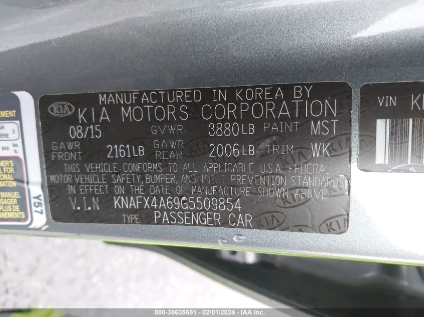 2016 KIA FORTE LX - KNAFX4A69G5509854