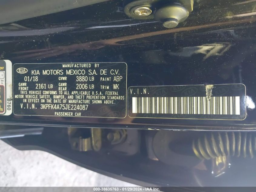 2018 KIA FORTE LX - 3KPFK4A75JE224087