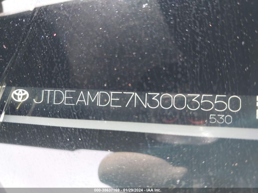 2022 TOYOTA COROLLA HYBRID LE - JTDEAMDE7N3003550
