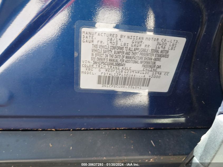 2019 NISSAN KICKS SV - 3N1CP5CUXKL556541