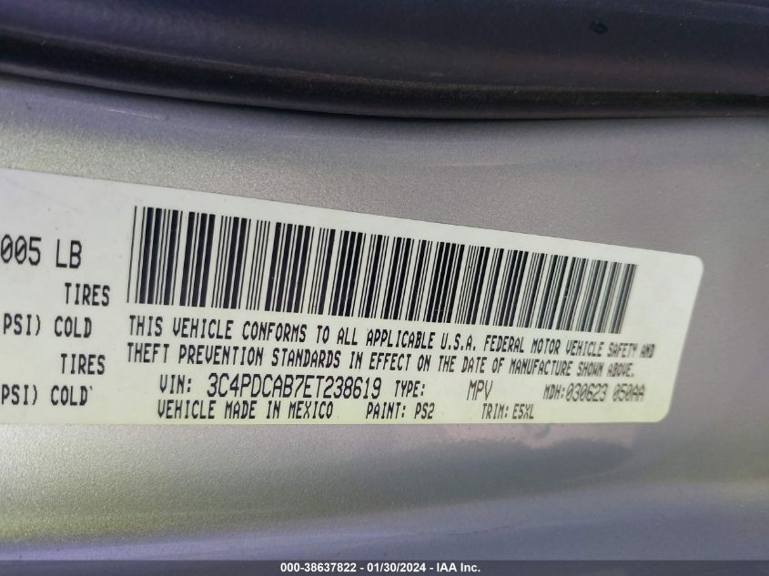 2014 DODGE JOURNEY SE - 3C4PDCAB7ET238619