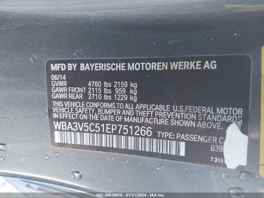 2014 BMW 428I - WBA3V5C51EP751266