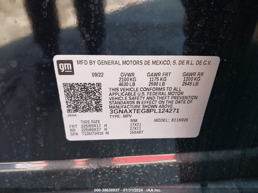 2023 CHEVROLET EQUINOX AWD 2FL - 3GNAXTEG8PL124271