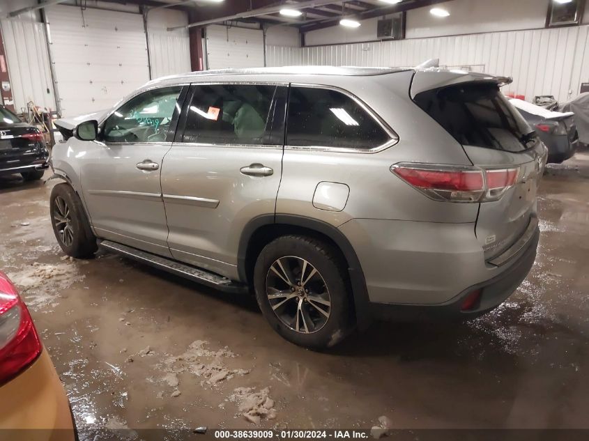 2016 TOYOTA HIGHLANDER XLE V6 - 5TDJKRFH3GS270170