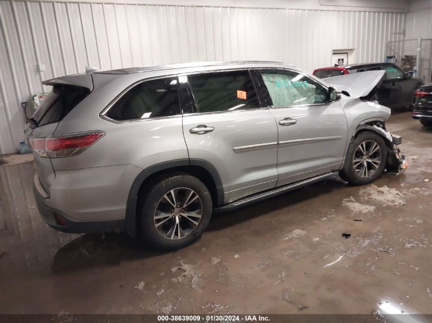 2016 TOYOTA HIGHLANDER XLE V6 - 5TDJKRFH3GS270170