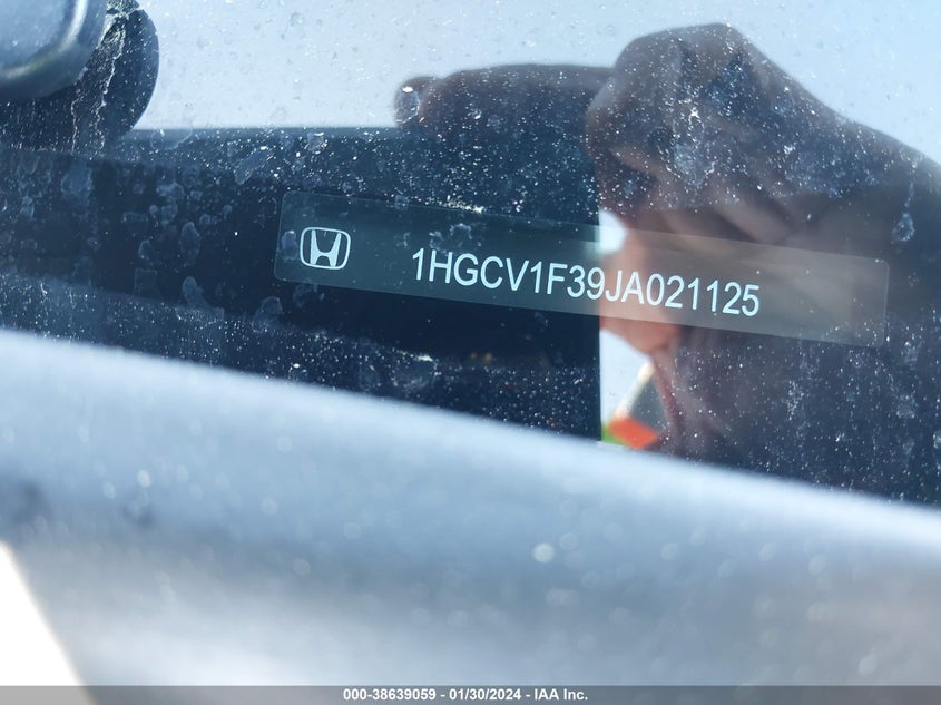 VIN 1HGCV1F39JA021125 2018 HONDA ACCORD SPORT