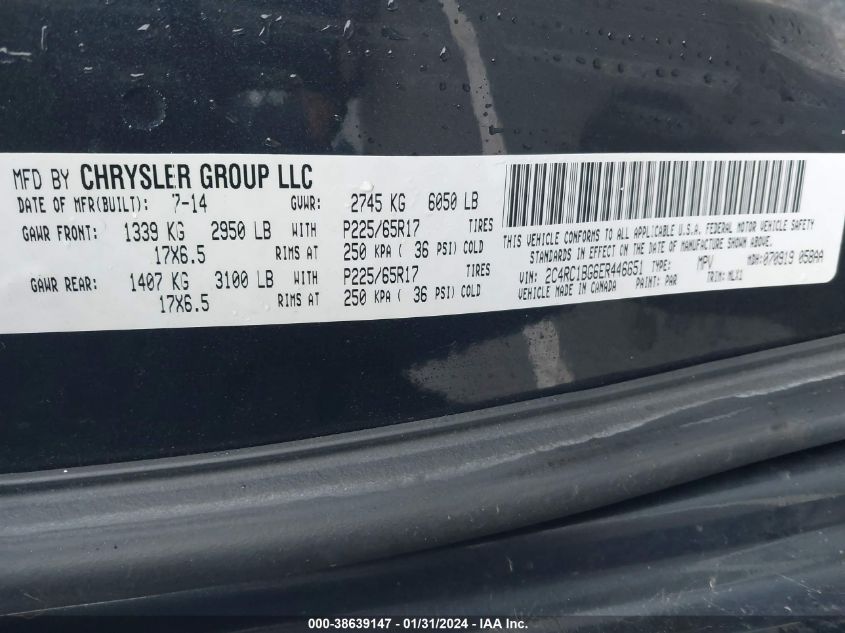 2014 CHRYSLER TOWN & COUNTRY TOURING - 2C4RC1BG6ER446651