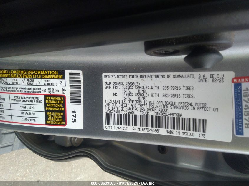 2023 TOYOTA TACOMA TRD OFF ROAD - 3TYCZ5AN1PT132688