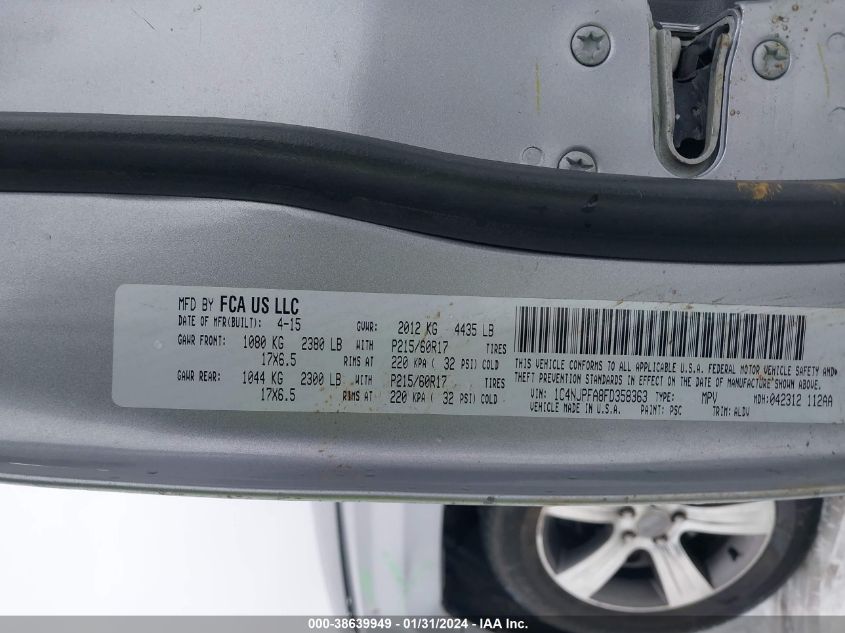2015 JEEP PATRIOT LATITUDE - 1C4NJPFA8FD358363