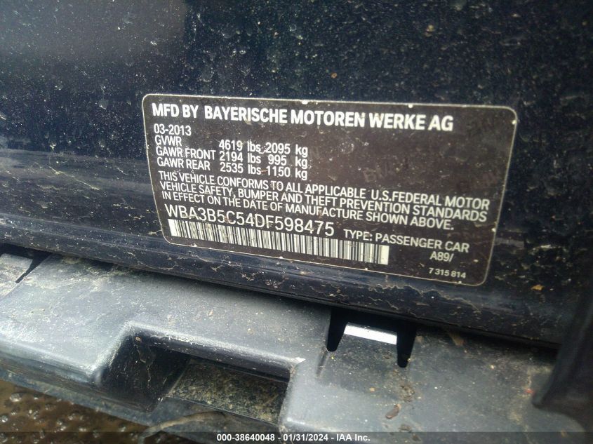2013 BMW 328I XDRIVE - WBA3B5C54DF598475
