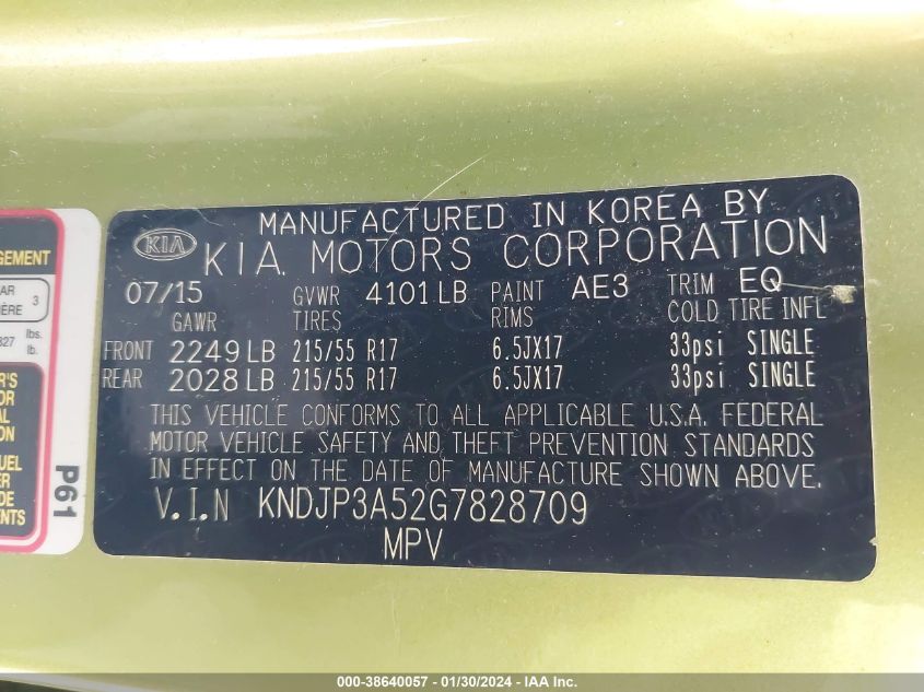 2016 KIA SOUL + - KNDJP3A52G7828709