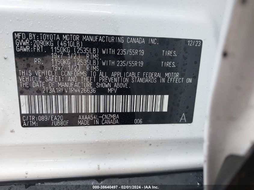 2024 TOYOTA RAV4 XLE PREMIUM - 2T3A1RFV1RW426636