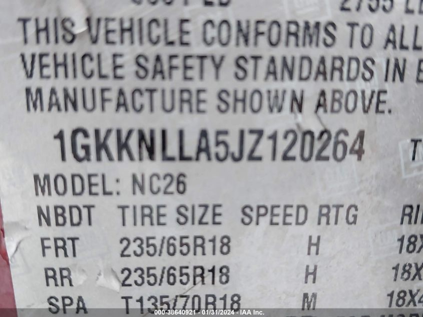 2018 GMC ACADIA SLE-2 - 1GKKNLLA5JZ120264