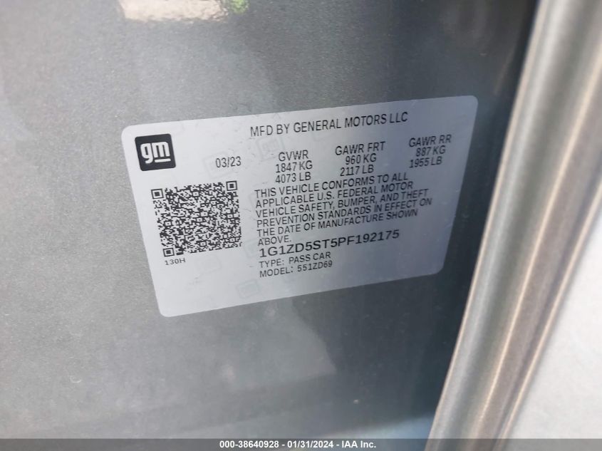 2023 CHEVROLET MALIBU LT - 1G1ZD5ST5PF192175