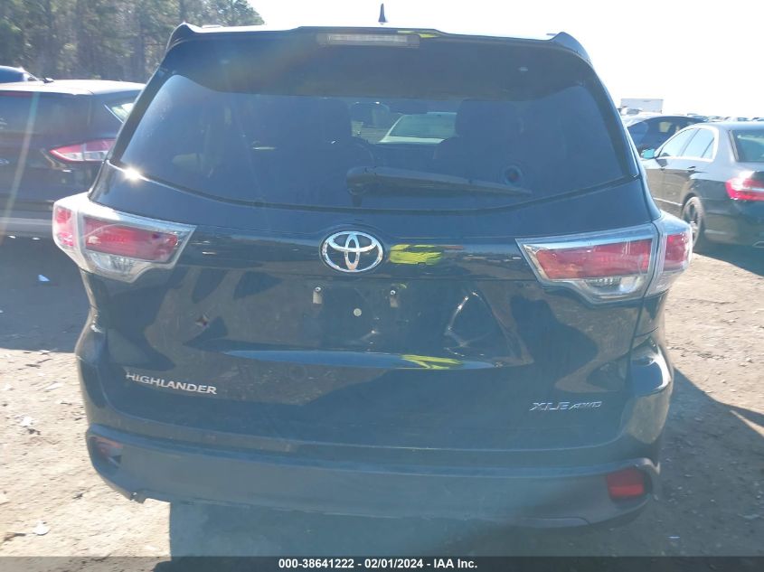 2016 TOYOTA HIGHLANDER XLE V6 - 5TDJKRFH5GS500257