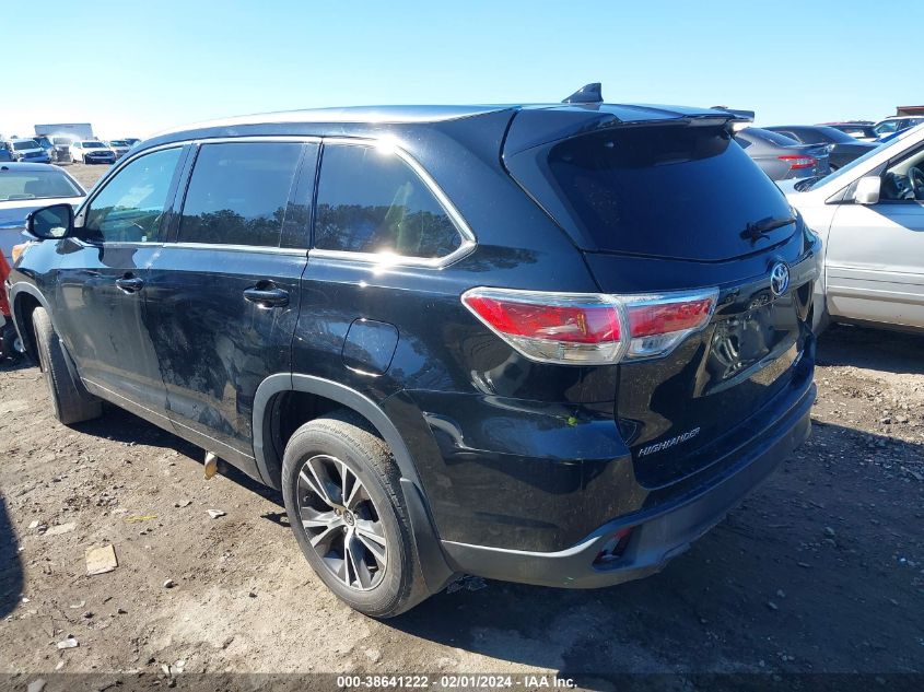 2016 TOYOTA HIGHLANDER XLE V6 - 5TDJKRFH5GS500257