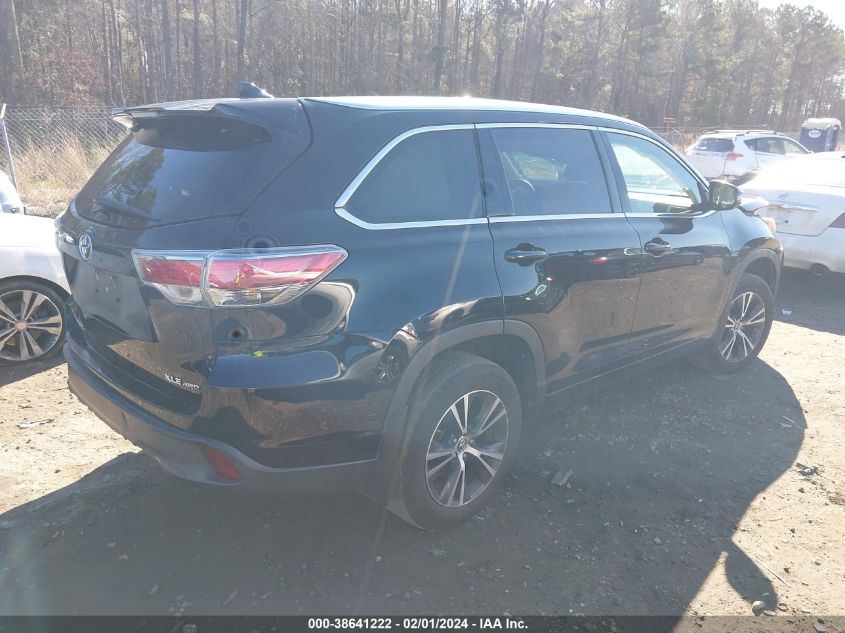 2016 TOYOTA HIGHLANDER XLE V6 - 5TDJKRFH5GS500257