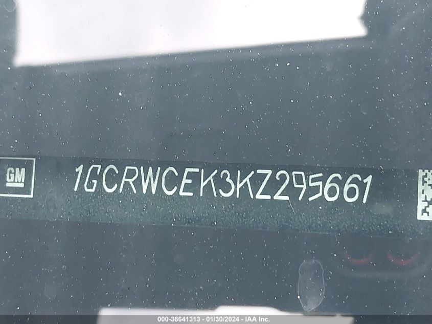 2019 CHEVROLET SILVERADO 1500 LT - 1GCRWCEK3KZ295661