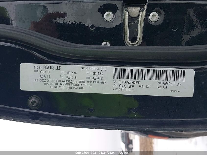 2015 CHRYSLER 300 S - 2C3CCABG5FH922051