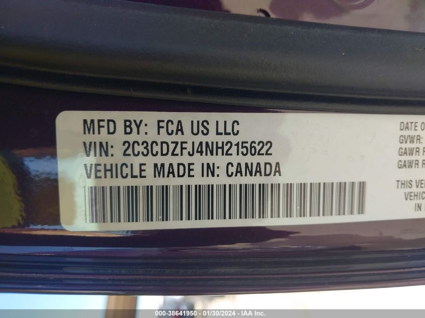 2022 DODGE CHALLENGER R/T SCAT PACK - 2C3CDZFJ4NH215622