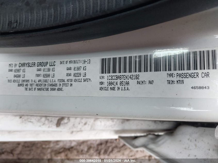 2014 CHRYSLER 200 LX - 1C3CCBAB7EN142182