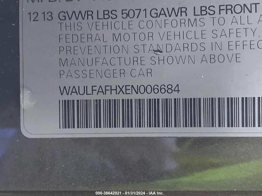 2014 AUDI A5 PREMIUM PLUS - WAULFAFHXEN006684