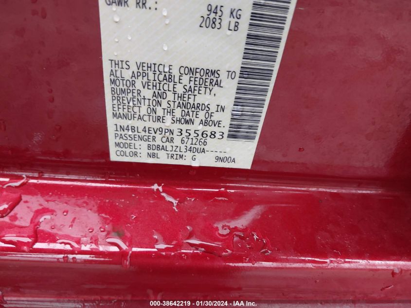 2023 NISSAN ALTIMA SL FWD - 1N4BL4EV9PN355683