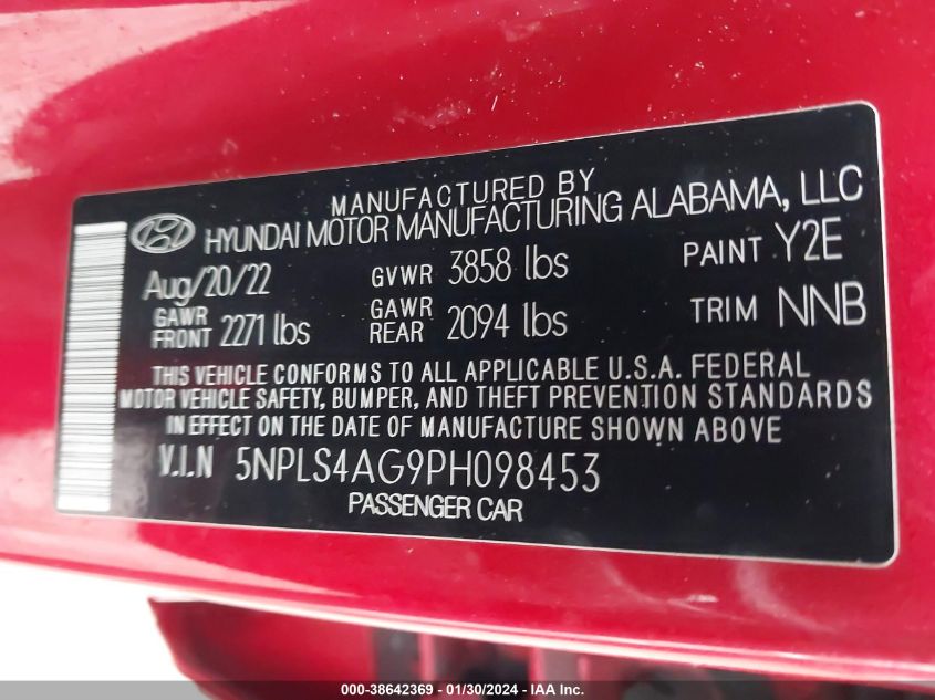 2023 HYUNDAI ELANTRA SEL - 5NPLS4AG9PH098453