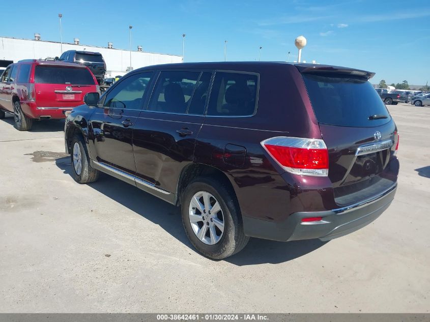 2013 TOYOTA HIGHLANDER BASE V6 - 5TDZK3EH9DS111165