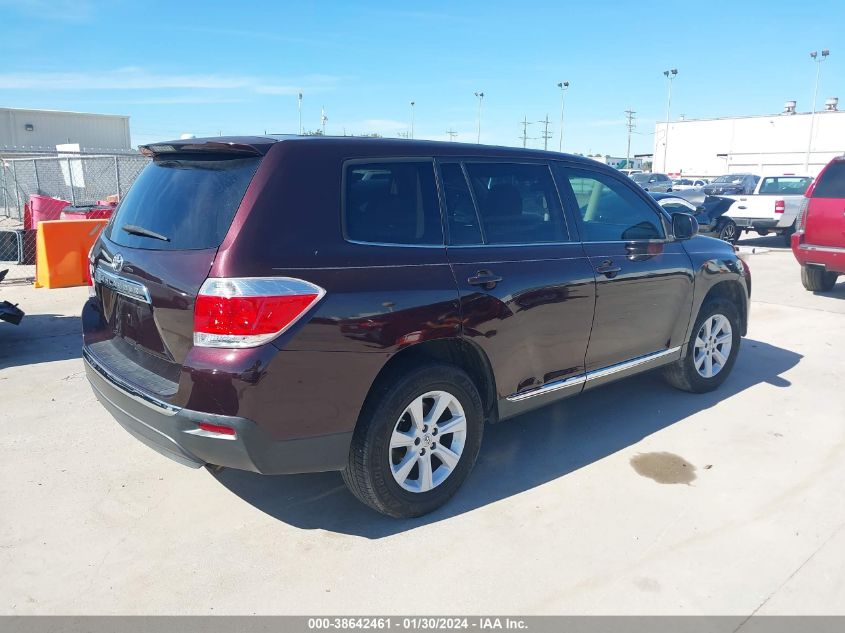 2013 TOYOTA HIGHLANDER BASE V6 - 5TDZK3EH9DS111165