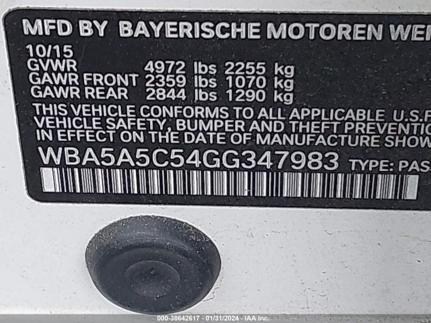 2016 BMW 528I - WBA5A5C54GG347983
