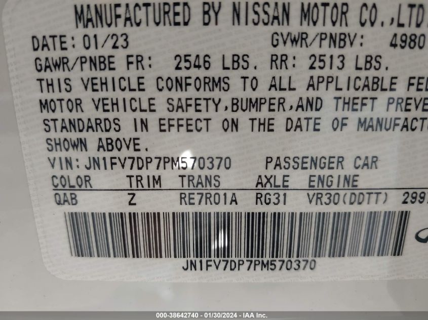 2023 INFINITI Q50 RED SPORT 400 - JN1FV7DP7PM570370