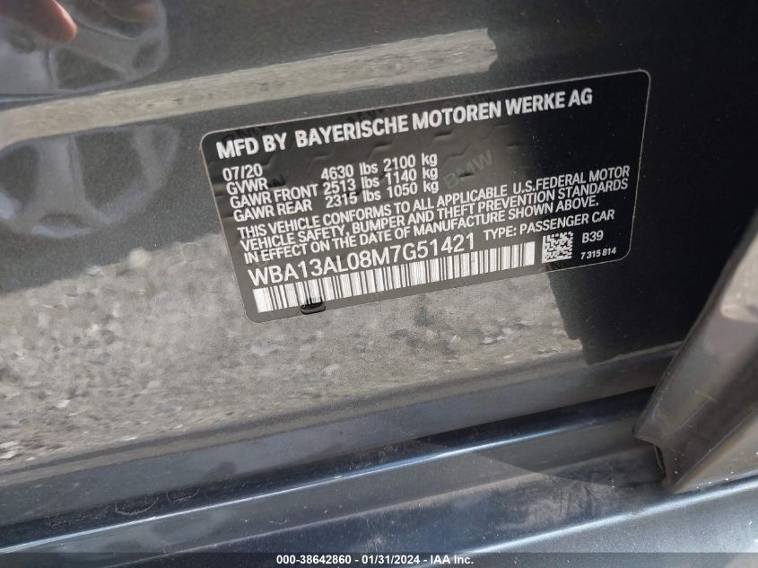 2021 BMW M235I GRAN COUPE XDRIVE WBA13AL08M7G51421