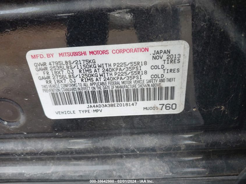2014 MITSUBISHI OUTLANDER SE - JA4AD3A38EZ018147