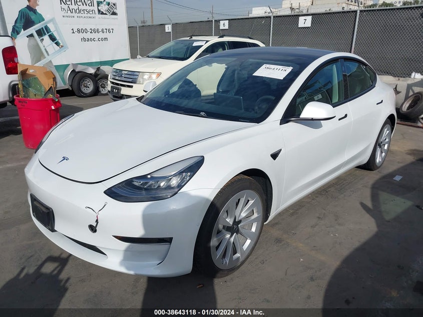 VIN 5YJ3E1EB3NF298938 2022 TESLA MODEL 3 LONG RANGE DUAL MOTOR ALL-WHEEL DRIVE