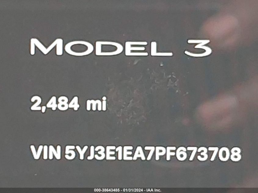 2023 TESLA MODEL 3 - 5YJ3E1EA7PF673708