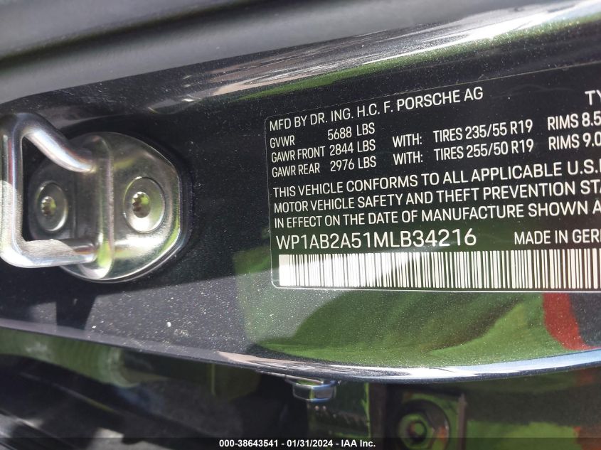 2021 PORSCHE MACAN S - WP1AB2A51MLB34216