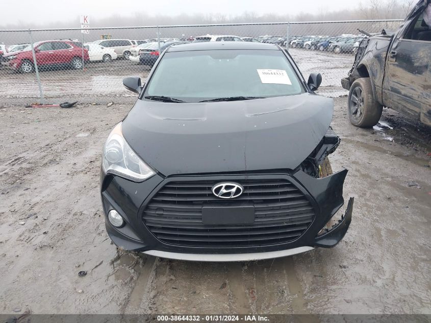 2013 HYUNDAI VELOSTER TURBO W/BLUE - KMHTC6AE1DU115556