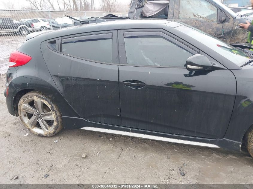 2013 HYUNDAI VELOSTER TURBO W/BLUE - KMHTC6AE1DU115556