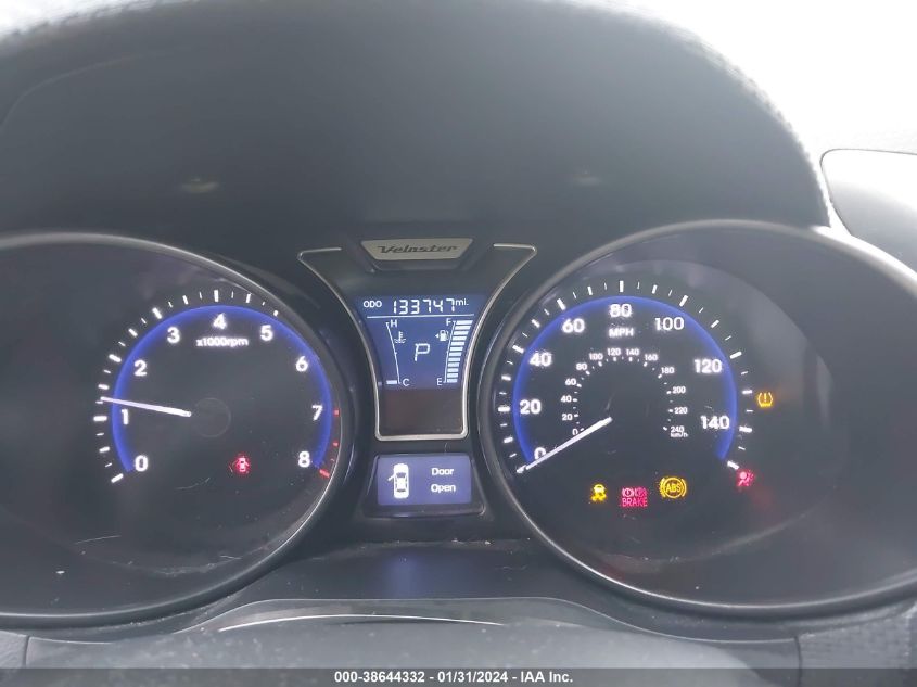 2013 HYUNDAI VELOSTER TURBO W/BLUE - KMHTC6AE1DU115556
